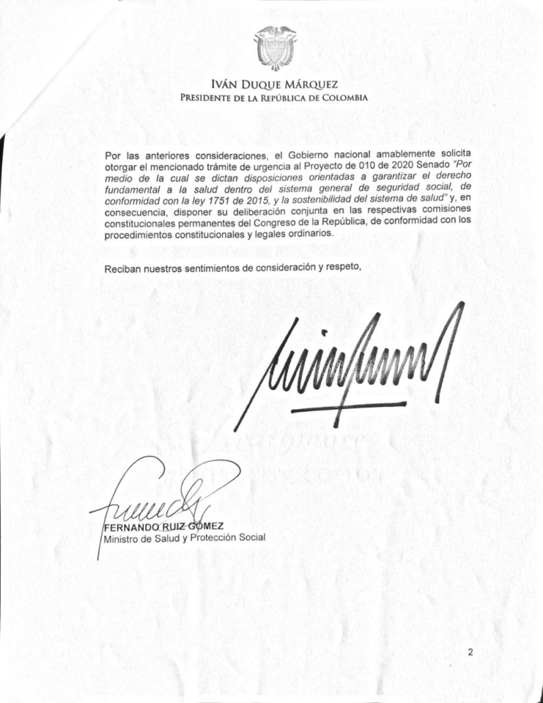 Minsalud solicita al Congreso y Cámara de Representantes, agilizar trámite de urgencia al Proyecto 010 de 2020 2 7bdbb9fd c7b7 4125 b1b4 19c476cdc976