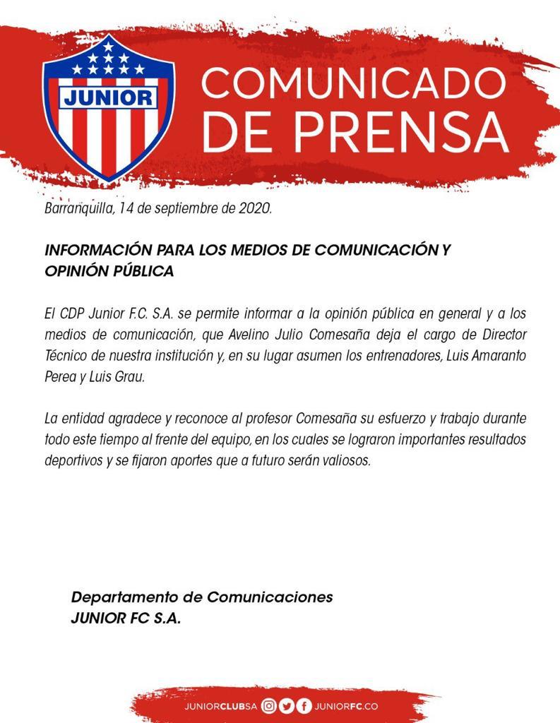 Comunicado Junior