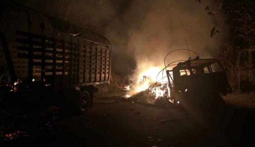 accion terrorista de disidencias de las farc dejo cuatro camiones incendiados