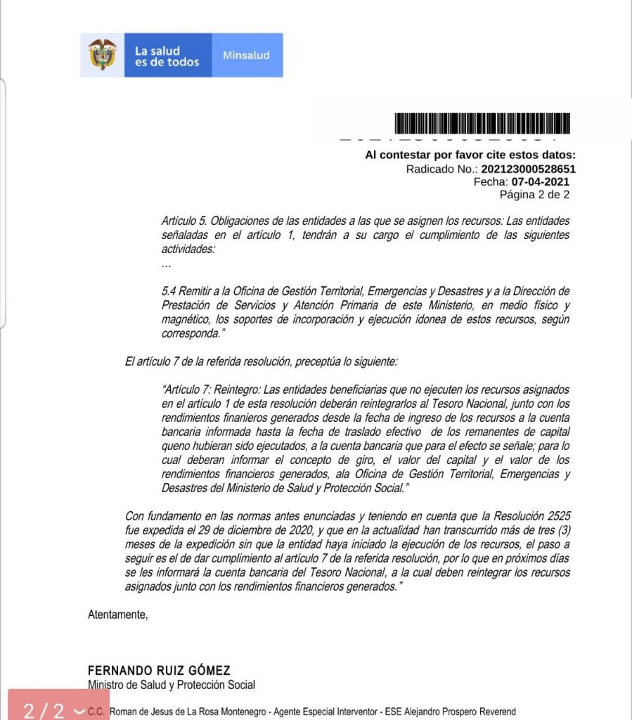 Intransigencia de Virna Jonhson pone en jaque la terminación de una policlínica en Santa Marta 5 WhatsApp Image 2021 04 25 at 15.12.25 1