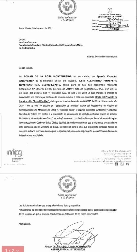 Intransigencia de Virna Jonhson pone en jaque la terminación de una policlínica en Santa Marta 3 WhatsApp Image 2021 04 25 at 15.12.26 1