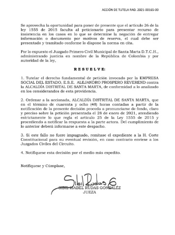 Intransigencia de Virna Jonhson pone en jaque la terminación de una policlínica en Santa Marta 2 fallo 2