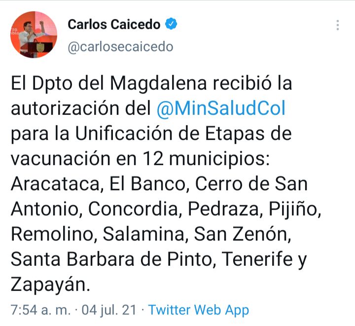 MinSalud autorizó a la Gobernación del Magdalena la unificación de etapas de vacunación en 12 municipios 1 Screenshot 20210704 082544