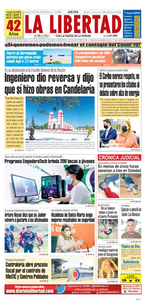 Primera Pagina – Agosto 19 de 2021 1 1A 19 AGOSTO page 0001
