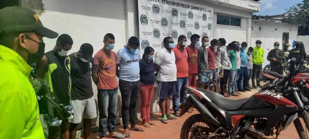 Policía de Bolívar capturó a 22 delincuentes integrantes del 'Clan del Golfo' 1 WhatsApp Image 2021 11 20 at 9.41.38 AM