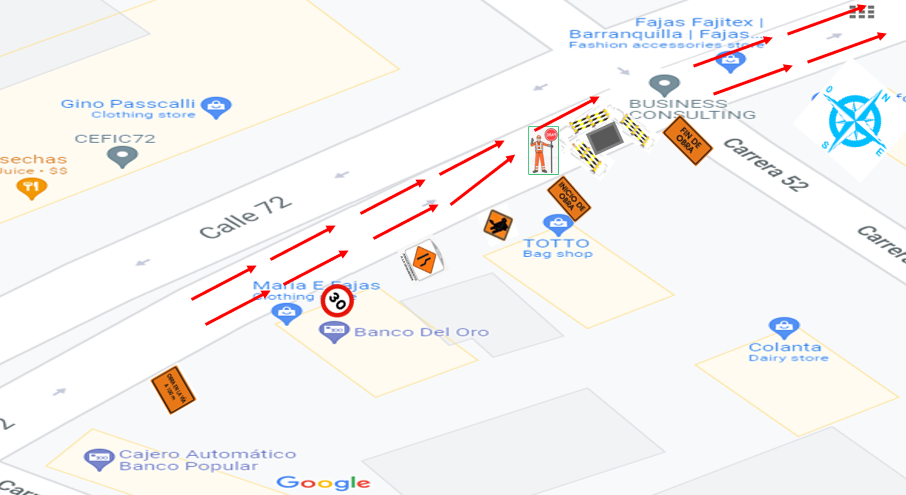 mapa Cll 72 crA 52