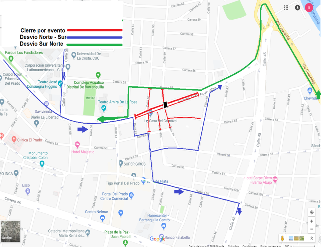 Cierres de vías por eventos del Carnaval 2023 4 CIERRE TOTAL EVENTO ENCUENTRO DE LETANIAS 2023