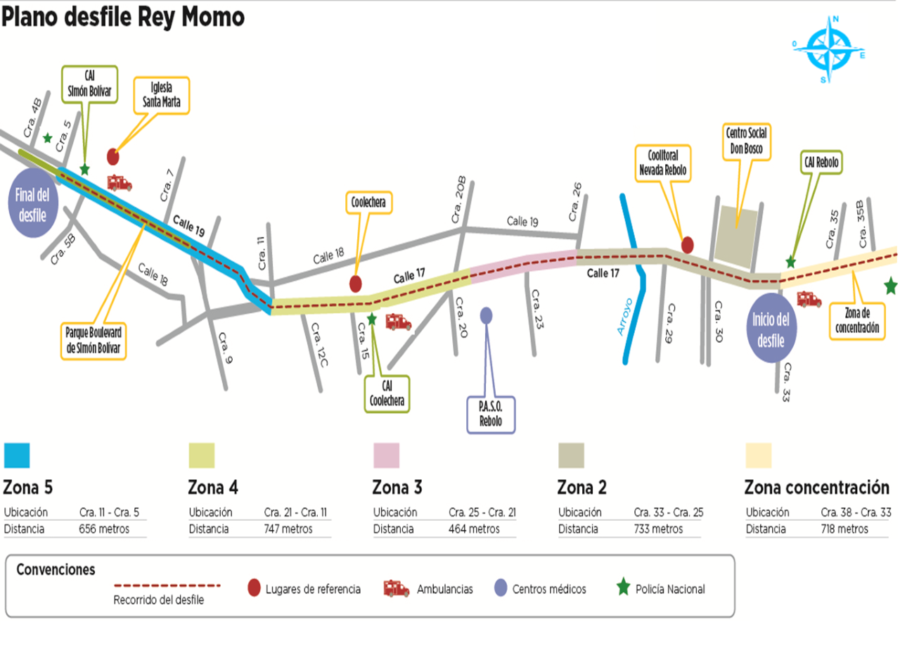 Cierres de vías por eventos del Carnaval 2023 8 EVENTO GRAN DESFILE DEL REY MOMO 2023