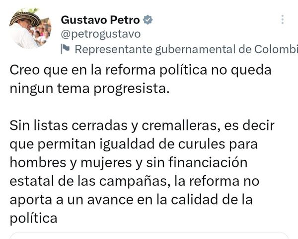Se hunde la reforma política: Gobierno Petro y Pacto Histórico se apartan del proyecto 1 337051508 229566482940575 56370139487202898 n
