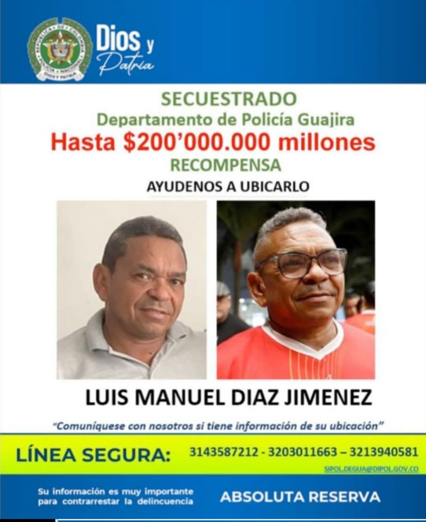 Ofrecen $200 millones de recompensa por información sobre padre de Luís Díaz 1 a18d44a9 e5d6 4b77 b453 8cd34b5a0aaa