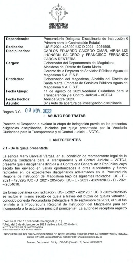 ¡Desenmascarando el absurdo! Nueva investigación a crisis del agua en Santa Marta: ¿Solución real o ridícula cortina de humo? 2 WhatsApp Image 2023 12 04 at 2.10.19 PM