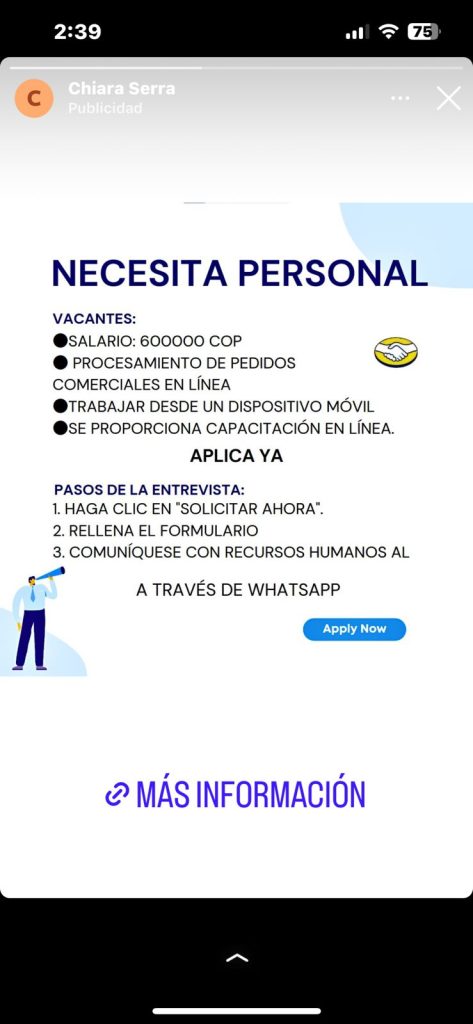 ¿Buscas empleos remotos? Ojo con esta nueva modalidad de estafa 2 WhatsApp Image 2024 01 18 at 3.56.49 PM