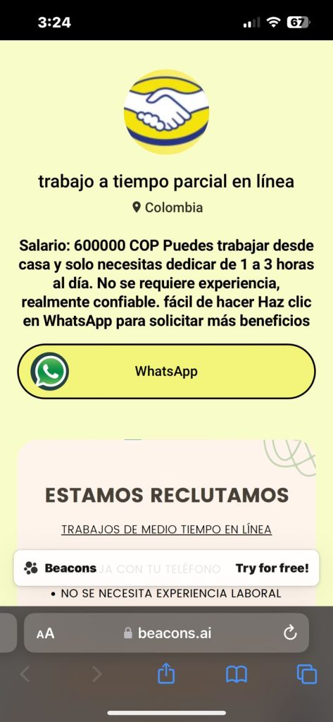 ¿Buscas empleos remotos? Ojo con esta nueva modalidad de estafa 7 WhatsApp Image 2024 01 18 at 3.56.50 PM