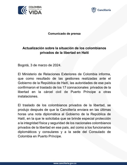 Trasladan de cárcel a colombianos señalados del crimen del presidente de Haití 1 GHyYFSeXgAEc8fu