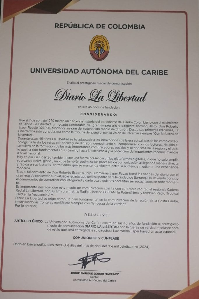 Celebración de los 45 años del Diario La Libertad: Un homenaje a su legado 7 2a285252 9939 4811 93ab e7f4efb041f4