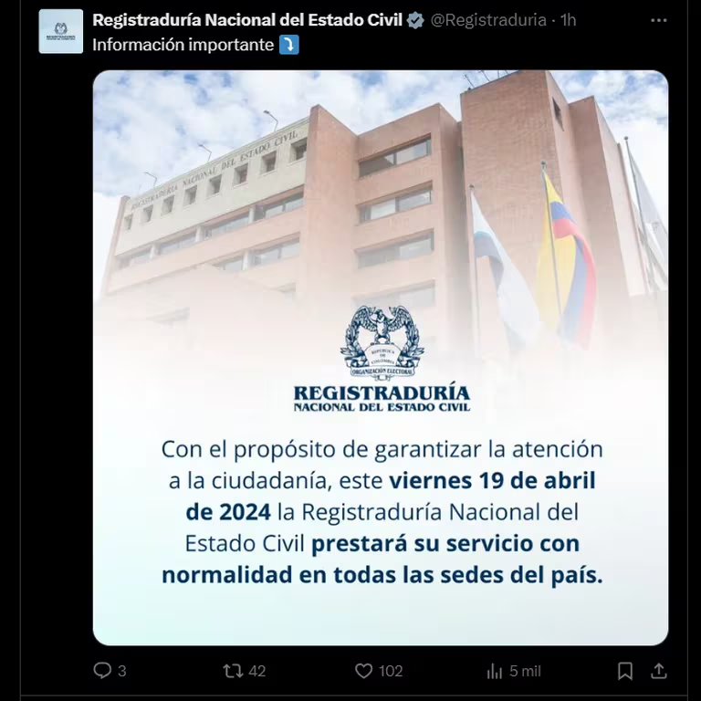 Día Cívico del 19 de abril: Conozca qué entidades estarán en operación y cuáles no 2 image 3