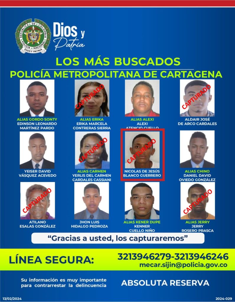 Sexto capturado del cartel de los más buscados por homicidio, habría segado la vida de su hermano 2 Cartel de los mas buscados en Cartagena Bolivar 1