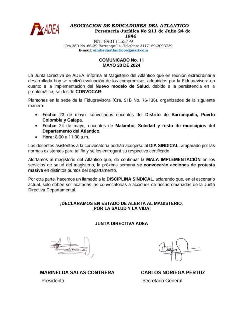 Comunicado No. 11 ADEA