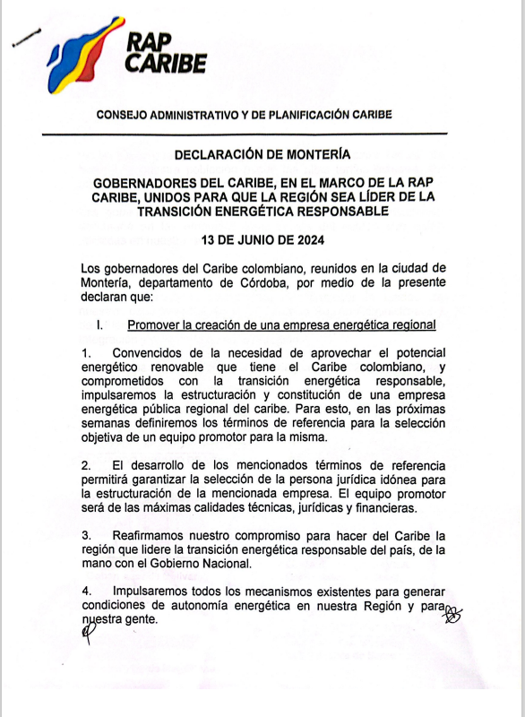 Gobernadores del Caribe confirman creación de empresa con énfasis en energías limpias 6 Captura de pantalla 2024 06 13 221112