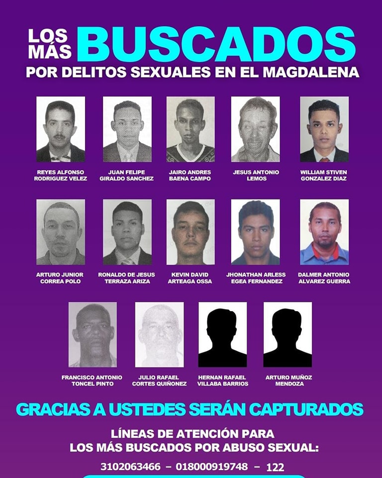 Comunidad y Policía intensifican búsqueda de presunto violador en Plato, Magdalena 1 Cartel de los mas buscados por delitos sexuales en el Magdalena