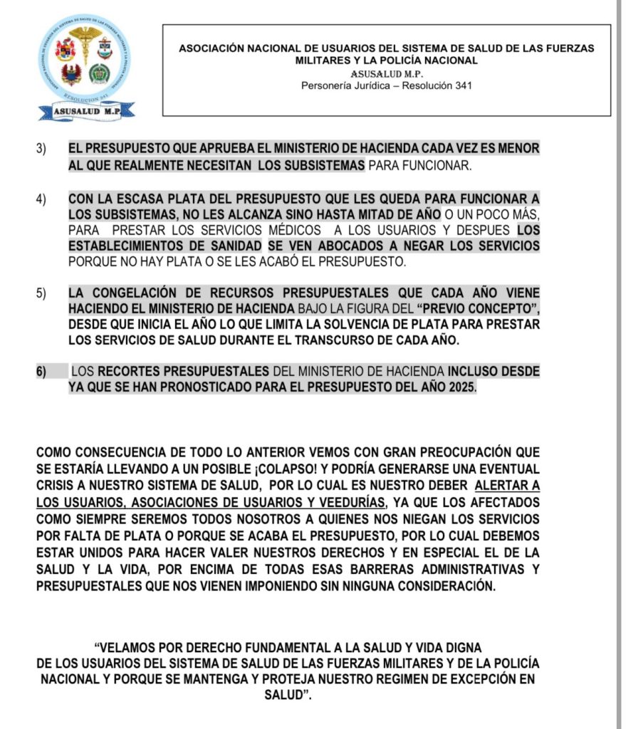 Recortes amenazan estabilidad del sistema de salud de las Fuerzas Militares 2 GRJ r3hWEAAJ5PX