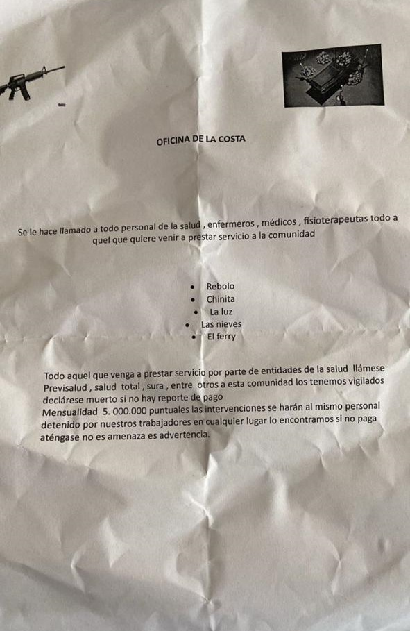 Denuncian amenazas a personal de salud en Barranquilla por grupo criminal 1 0bfb361a 43d8 4104 b1f9 a95bacf352f0