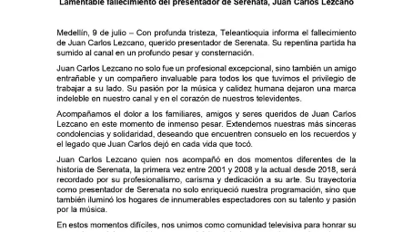 Adiós a Juan Carlos Lezcano, la voz inolvidable de la serenata 1 Captura de Pantalla 2024 07 10 a las 2.56.54 p. m