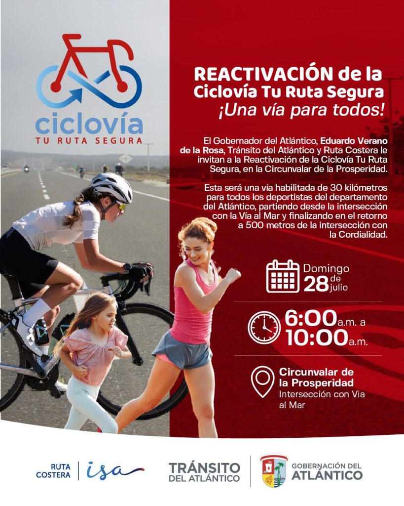 Instituto de Tránsito del Atlántico y Ruta Costera reactivan la “Ciclovía Tu Ruta Segura” 3 Cicloruta Puerto Colombia 3