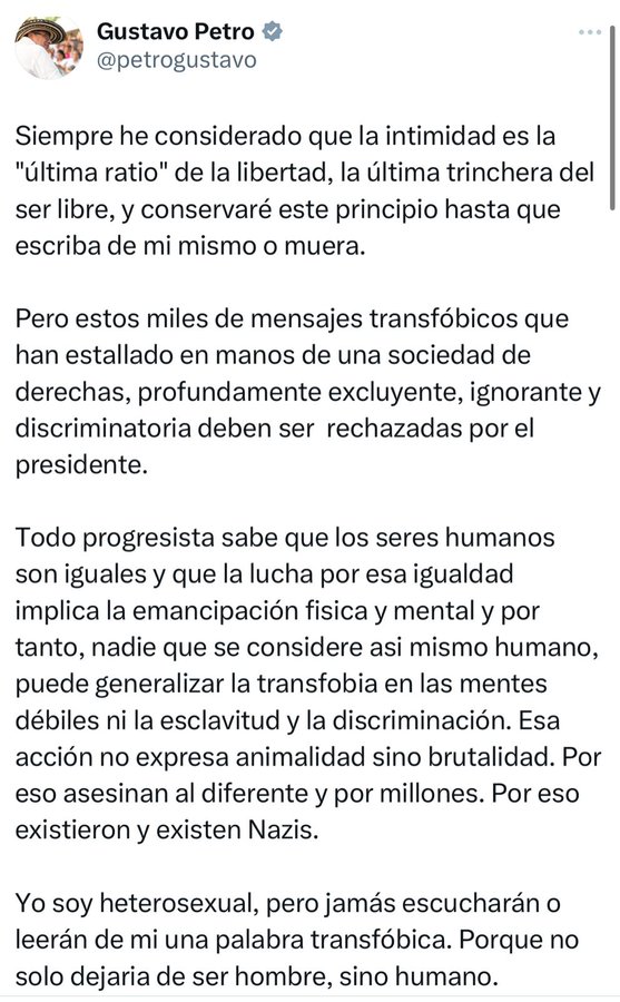 Petro habla sobre video con mujer trans