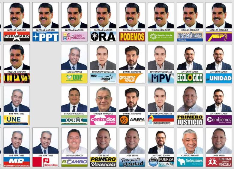 TARJETON ELECTORAL PRESIDENCIALES VEQNEZUELA