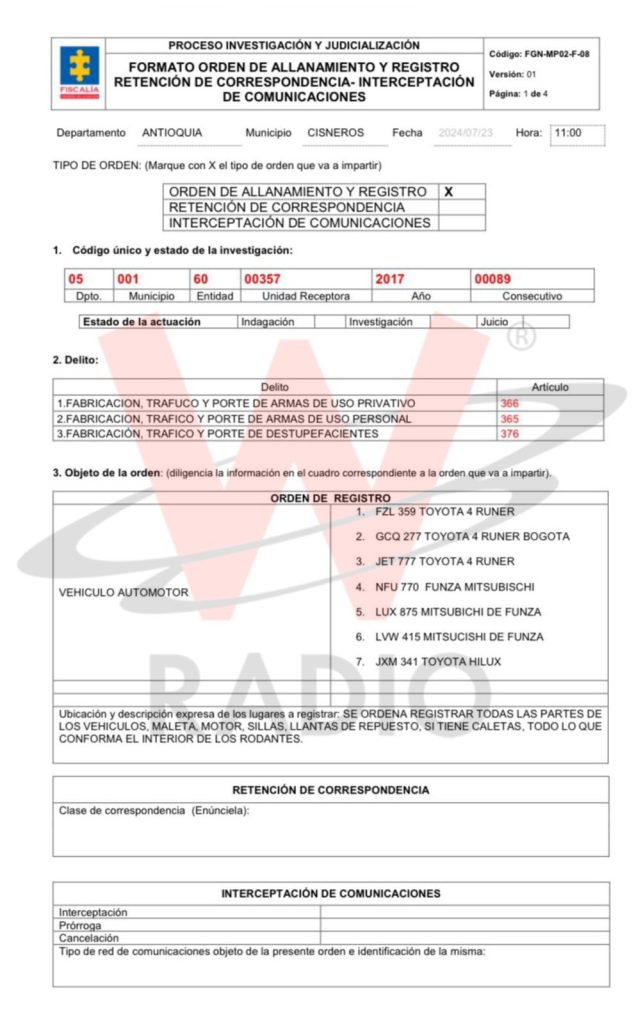 Encontraron $60 millones en una de las camionetas que transportaban disidentes, confirmó director de la UNP 1 WhatsApp Image 2024 07 23 at 18.22.18