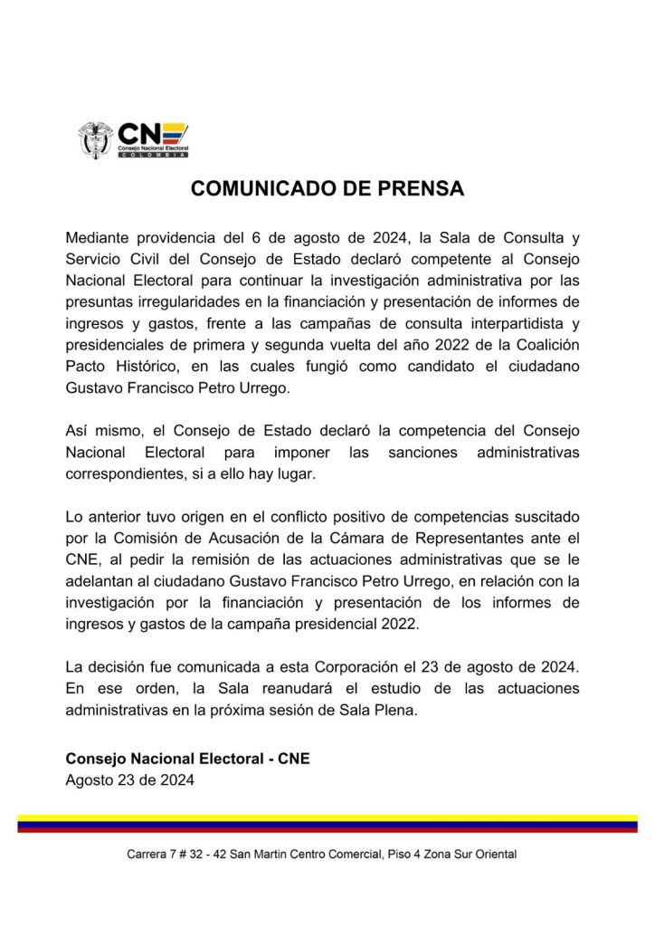 Consejo de Estado define competencia del CNE para investigar irregularidades en campaña presidencial de Petro 1 61e8899a 1a83 4562 8b70 4f0582fda5ec