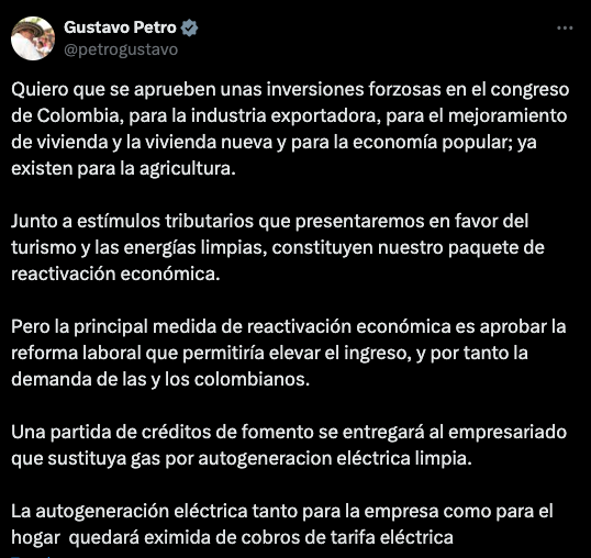Cabal lanza dura crítica a propuesta de Petro sobre inversiones forzosas en exportaciones 1 Captura de Pantalla 2024 08 10 a las 6.46.41 a. m 1