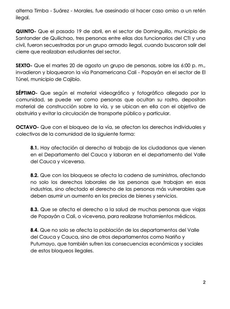 Senadora María Fernanda Cabal denuncia ante la Fiscalía bloqueos en la vía Panamericana 2 ddf088ea eb38 42b0 ac21 3a0e1c370409