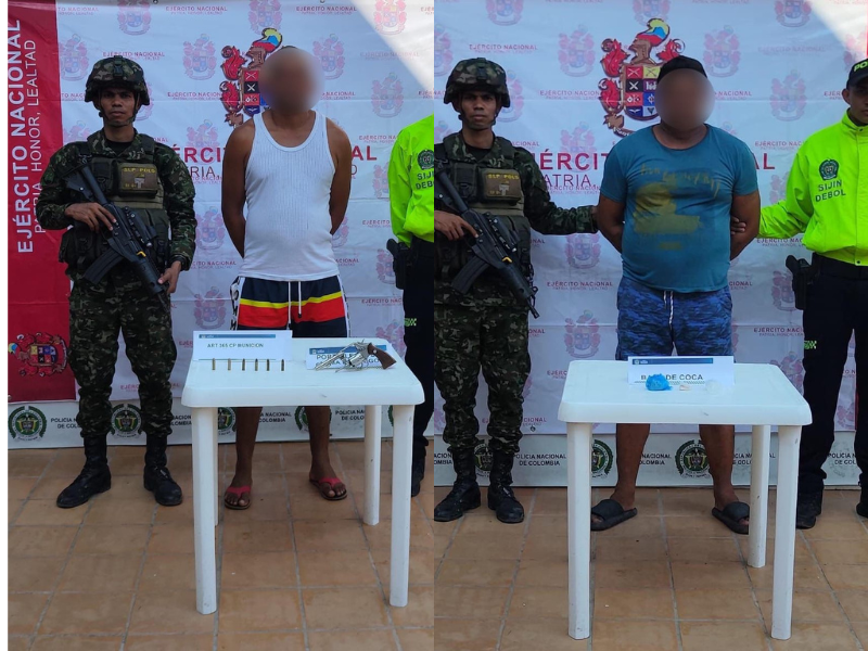 Mediante diligencias por orden de allanamiento Ejercito Nacional capturo a dos sujetos en Mompox Bolivar
