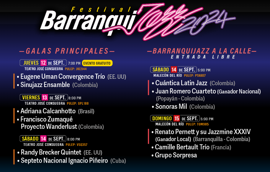 Programacion Barranquijazz 2024