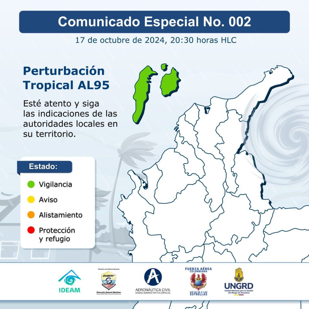 Perturbación tropical AL95: lluvias, tormentas eléctricas y vigilancia en San Andrés y Providencia 1 WhatsApp Image 2024 10 17 at 9.47.36 PM