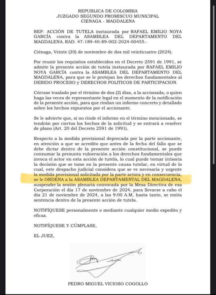 Juez ordena suspender sesión convocada para elegir Mesa directiva de laAsamblea del Magdalena 1 Gc2mgAXXgAAIOTo