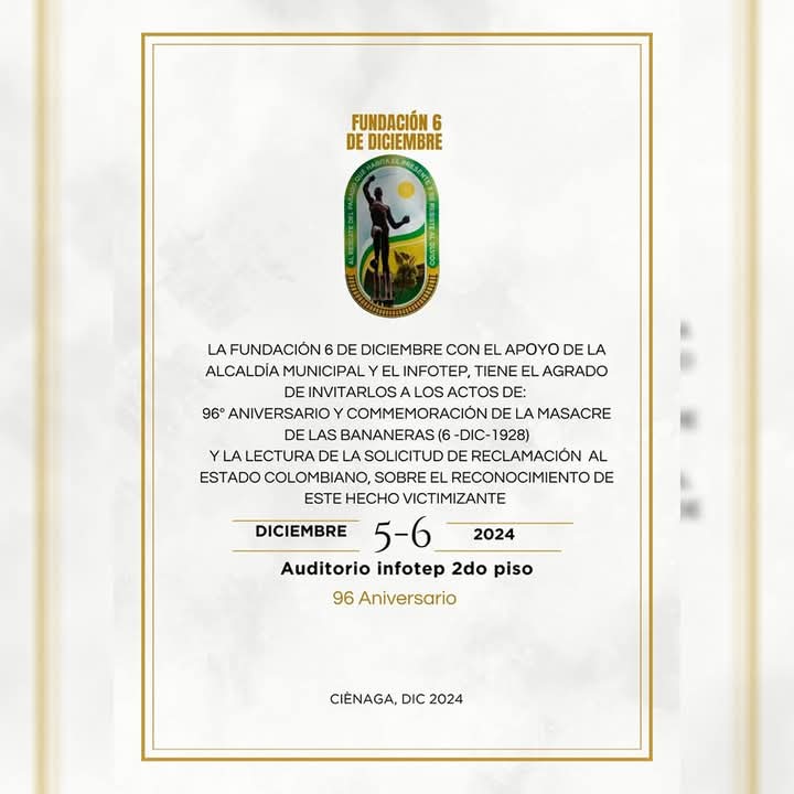 Ciénaga conmemora el 96º aniversario de la masacre de las Bananeras 1 FB IMG 1733453792727