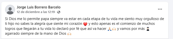 Felicitacion a su hijo