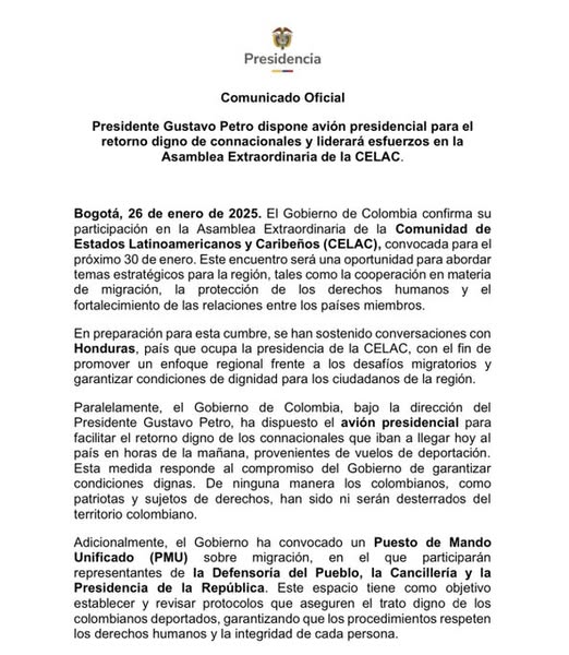 Petro dispone avión presidencial para el retorno digno de connacionales y liderará esfuerzos en la CELAC 1 475168099 1192699465554248 804300574871903273 n