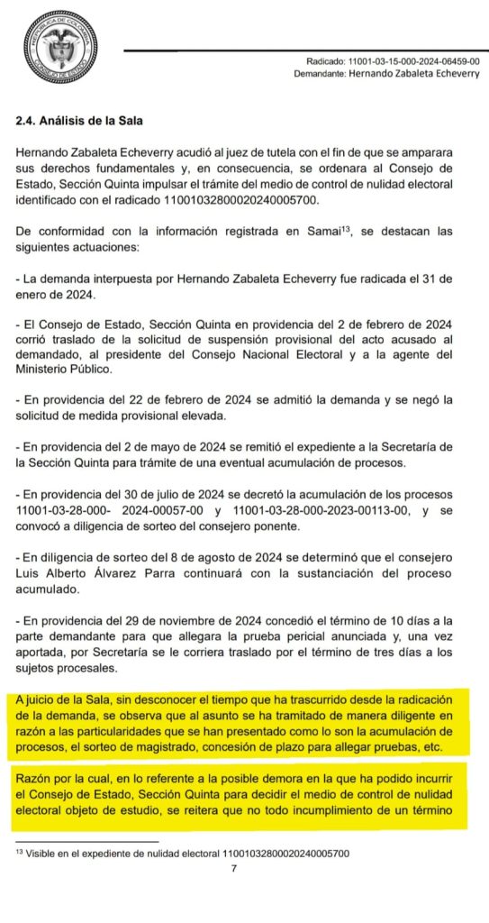 Hernando Zabaleta Echeverry no logra su objetivo: Consejo de Estado niega su solicitud de tutela 3 IMG 20250115 WA0046