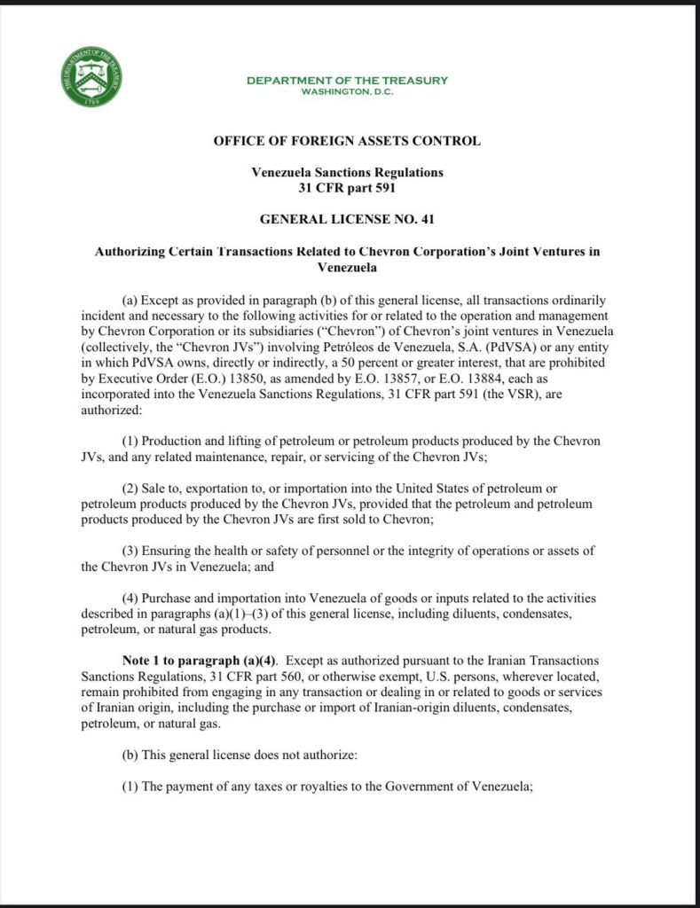 Chevron Mantiene Licencia de Operación en Venezuela y el Sector Petrolero Se Siente Aliviado 1 20250201 191102