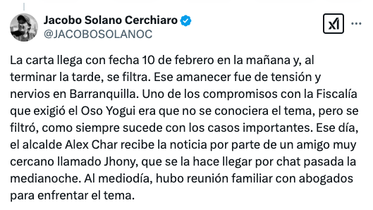 ¿Quién es la poderosa mujer que ostenta y maneja tanto poder en el círculo cercano de Alex Char?: Jacobo Solano 3 Captura de Pantalla 2025 02 18 a las 3.30.40 p. m