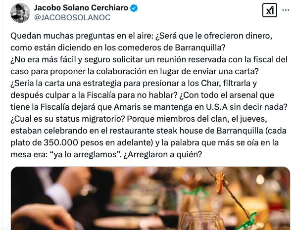 ¿Quién es la poderosa mujer que ostenta y maneja tanto poder en el círculo cercano de Alex Char?: Jacobo Solano 1 Captura de Pantalla 2025 02 18 a las 3.32.37 p. m