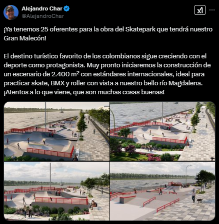 Barranquilla tendrá Skatepark de talla internacional en el Gran Malecón 4 image 2