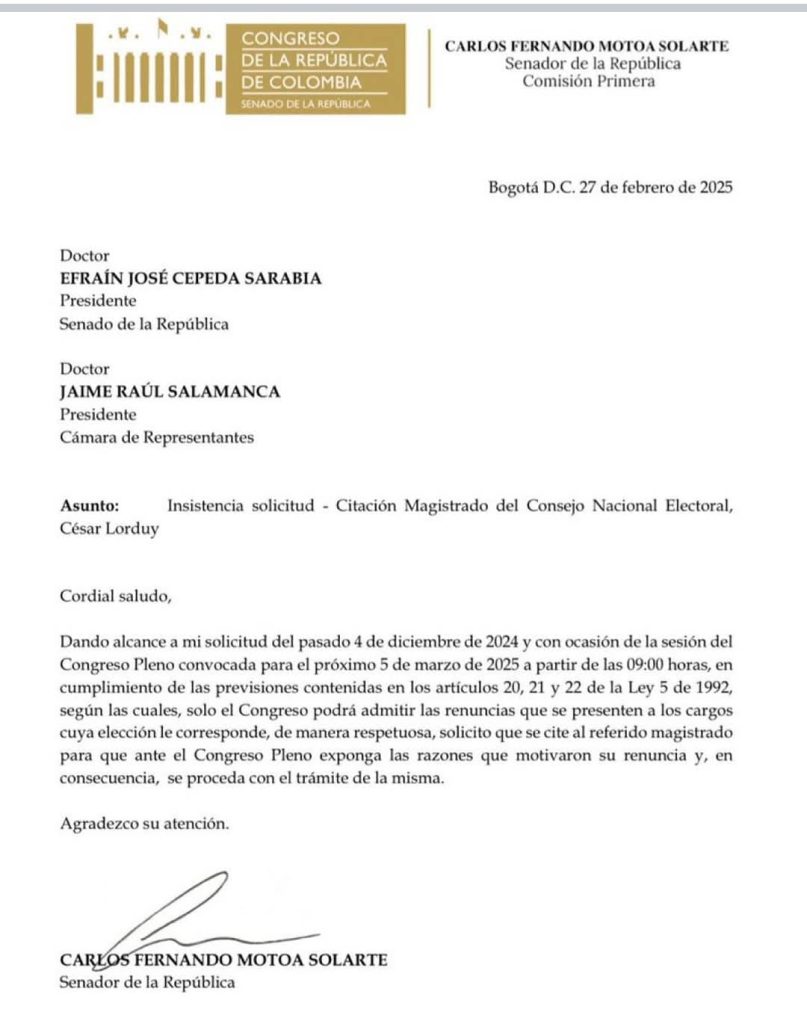 Congreso citará a César Lorduy para que explique su renuncia al CNE 1 WhatsApp Image 2025 03 04 at 19.05.56