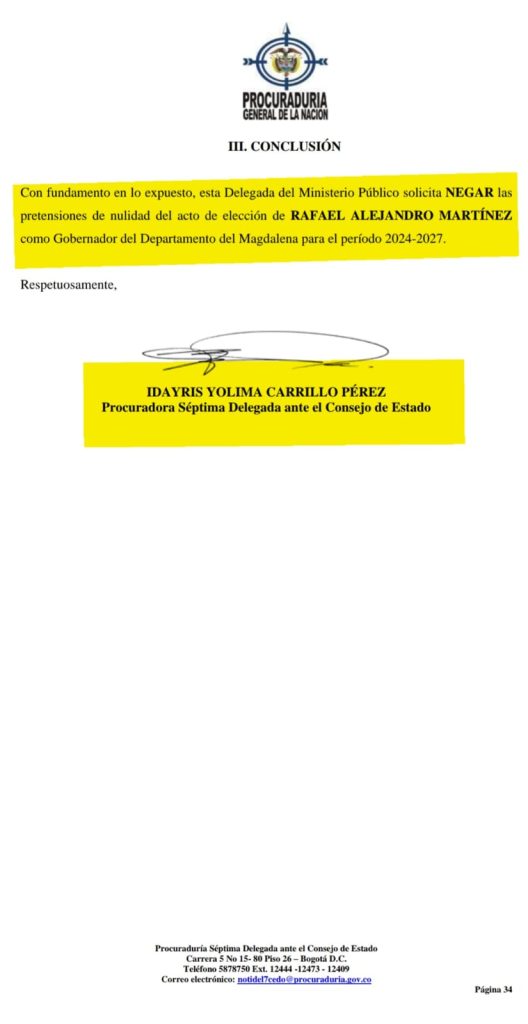 Procuraduría respalda a Rafael Martínez: Pide negar nulidad de su elección como gobernador del Magdalena 3 WhatsApp Image 2025 03 28 at 1.22.14 PM