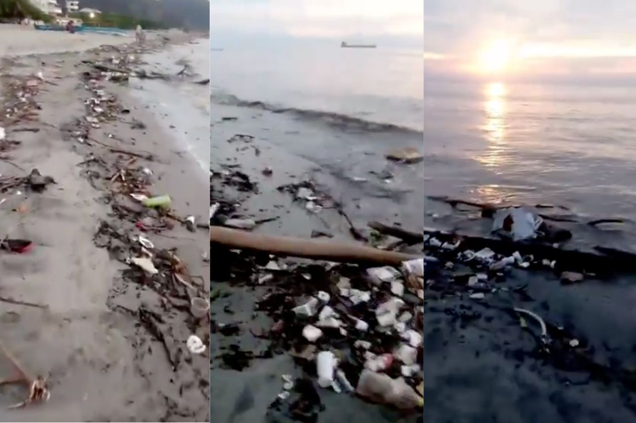 Contaminacion en Playa Los Cocos concejal denuncia acumulacion de basuras arrastradas por el rio Manzanares