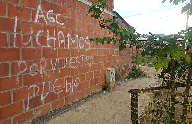 En el departamentos de Antioquia siguen apareciendo paredes pintadas con las siglas de las AGC